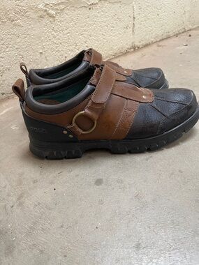 Polo by Ralph Lauren Brown & Black Men's Strap Casual Shoes